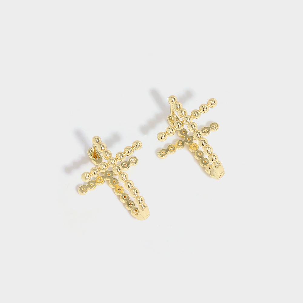 Punk Copper Cross Fashion Earrings display picture 4