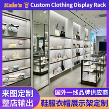 商场高端女包店展示架带LED灯嵌入式靠墙柜奢侈品包包鞋子陈列架