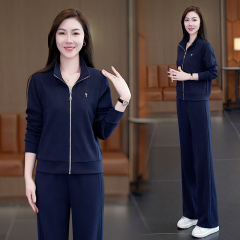 2025春秋女式运动长袖POLO领休闲套装透气舒适运动服多色可选