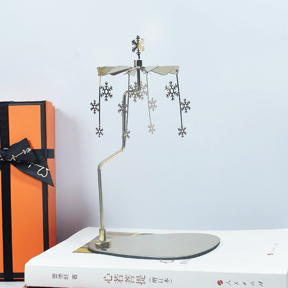 INS Amazon fuente Navidad aromaterapia Acero inoxidable doles triángulo redondo bandeja giratoria candelabro linterna