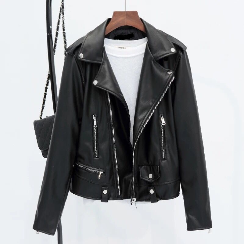 New 2026 Spring and Autumn Korean Style Women's Pu Leather Jacket Short Slim Fit Biker Leather Jacket New 2026 Spring and Autumn Korean Style Women's Pu Leather Jacket Short Slim Fit Biker Leather Jacket