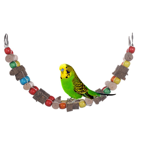 Parrot supplies climbing ladder sky ladder swing biting toys bird cage soft bridge standing bar wooden bead ladder