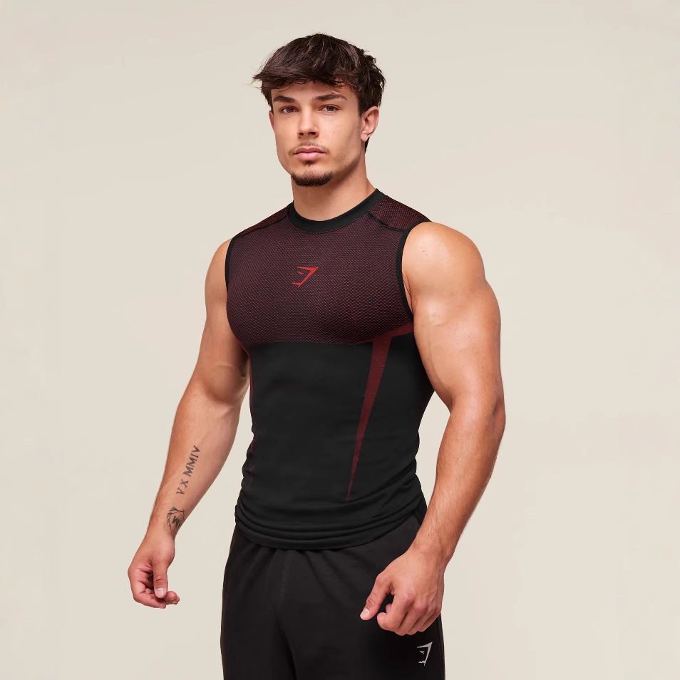 Men's breathable vest for gym for leisure, shark for training, tight, for running, with short sleeve 3