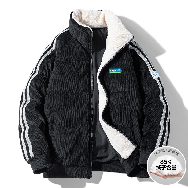 Men's corduroy winter retro velvet warm short down jacket