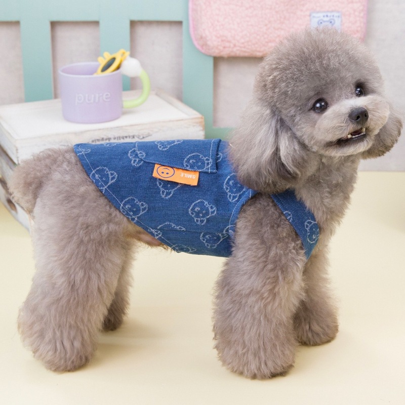 Hübsches Jeanskleid Für Kleine Hunde Und Katzen Mit Geschirr_voghion.com