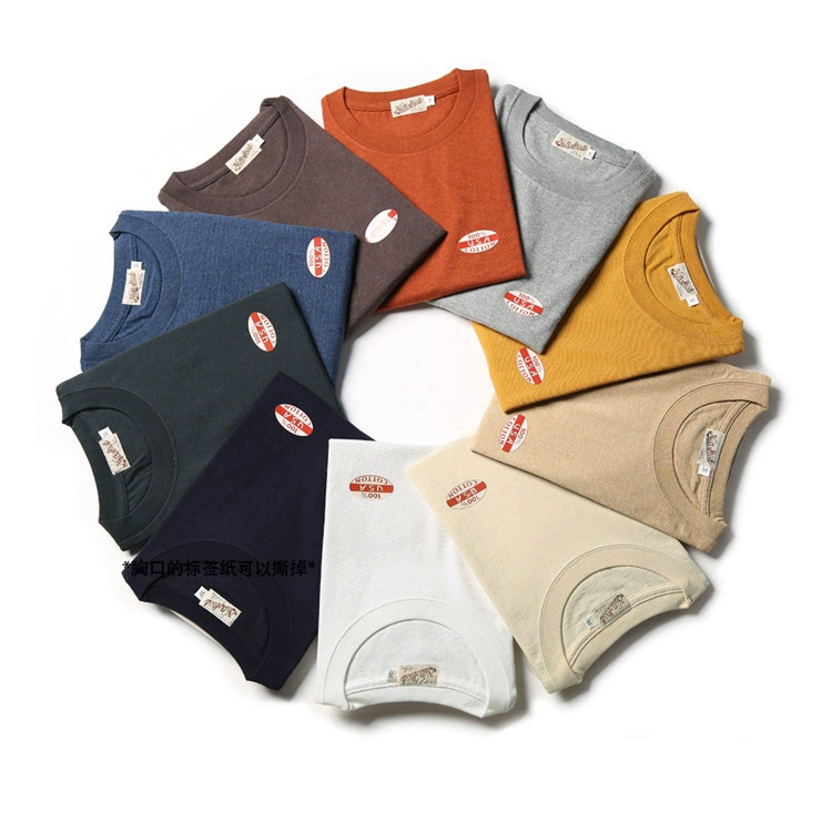 Мужской официант NON STOCK Летняя простая футболка с короткими рукавами весом 260g американская футболка с короткими рукавами из хлопка