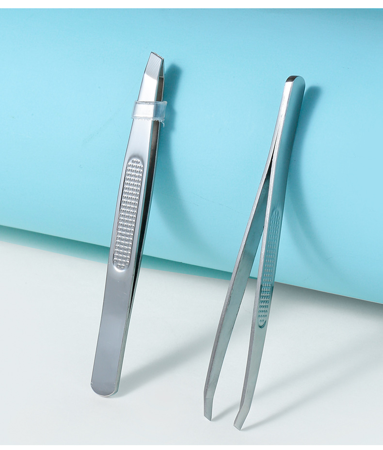 LMLTOP stainless steel eyebrow tongs, slanted eyebrow tongs, eyebrow plucking pliers, tweezers A0169 undefined