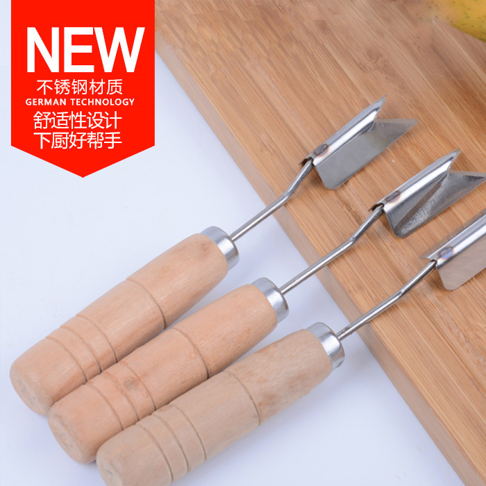 Cuchillo para piña, pelador y descorazonador de acero inoxidable, herramienta especial para cortar y extraer el corazón y la piel dura de la piña en casa.