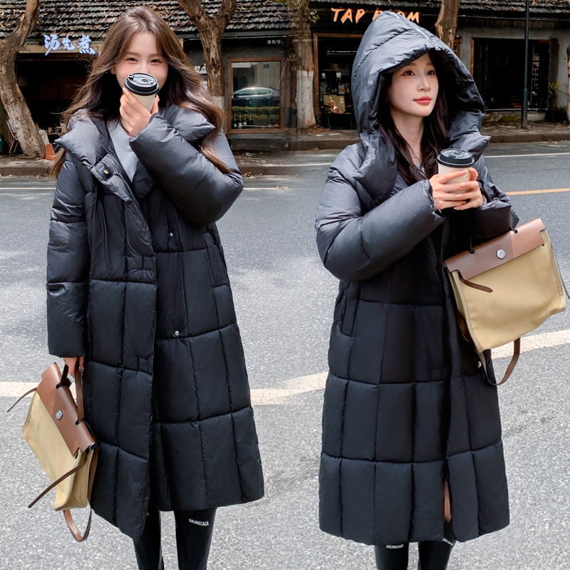 Otoño y invierno nuevo suelto largo sobre la rodilla chaqueta de algodón coreano engrosado multifacé chaqueta de algodón chaqueta