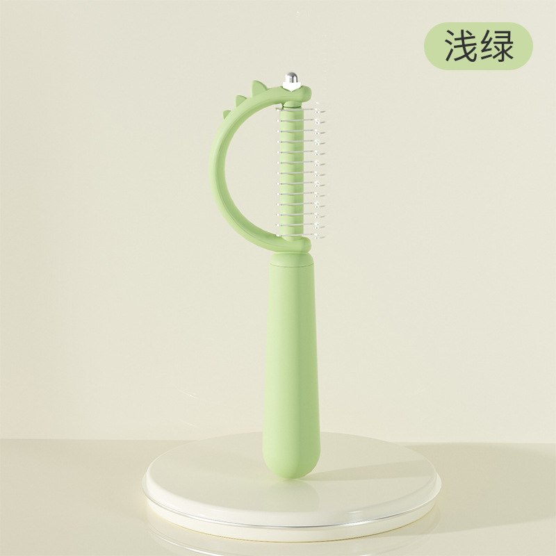 Pequeño dinosaurio de un botón de peinado para perros para eliminar el pelo flotante, peinado especial de limpieza y belleza para mascotas