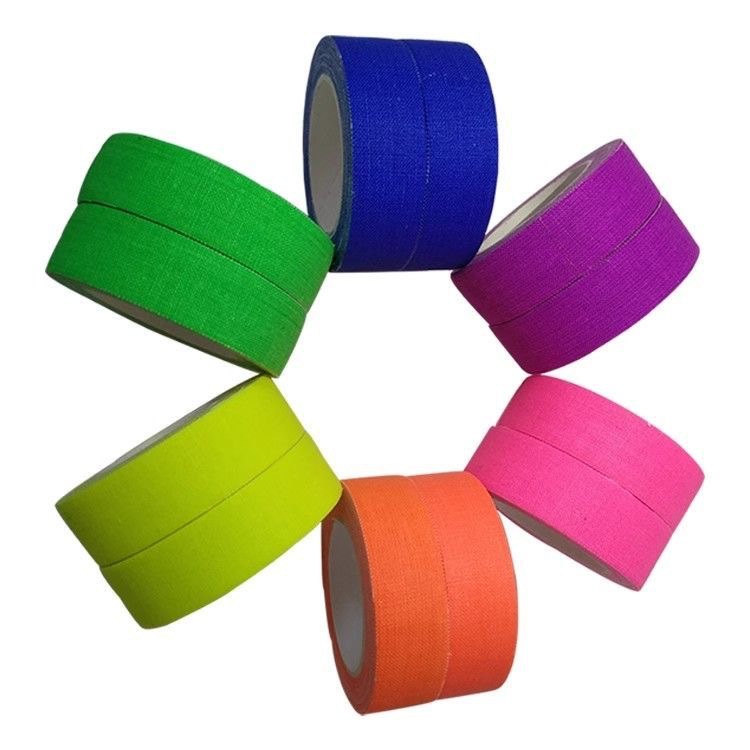 Cintas de tela UV fluorescente película escenario magia props luz nocturna fácil de identificar color alta viscosidad