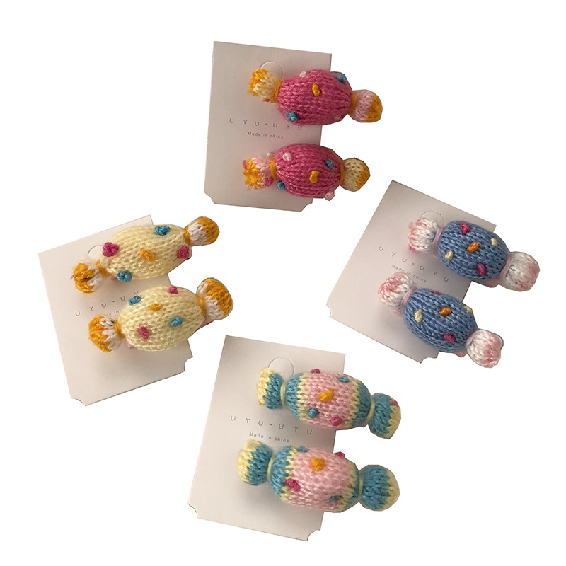 Corazón de la niña de color punto dulce broche de cabello lindo otoño invierno color lateral broche broche broche toque de cabello