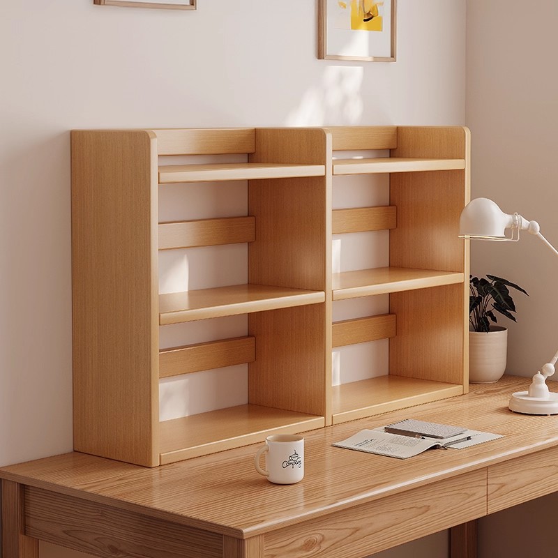 Estante de escritorio de madera sólida estante de escritorio para niños escritorio doméstico almacenamiento de exhibición vertical multicapa pequeño gabinete de libros