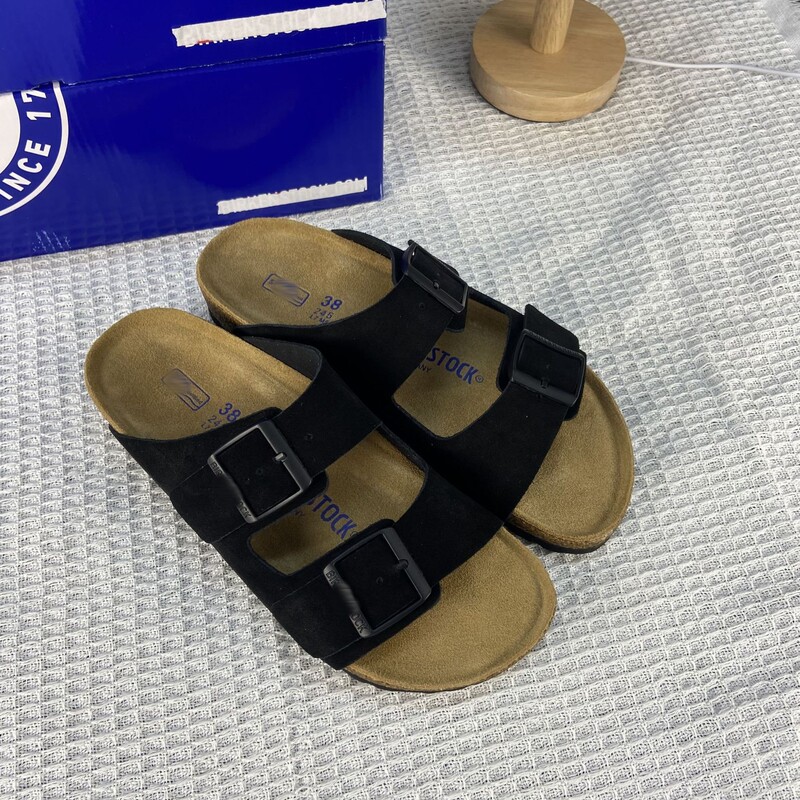 女夏外穿厚底休闲沙滩二字拖软木拖鞋男女同款博肯鞋BK真皮勃肯鞋|undefined