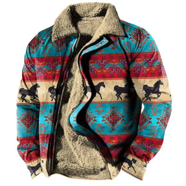 Cross-border en stock bolsillo de costura lateral engrosada casual cremallera suelta Lobo marrón Chaqueta de algodón de manga larga para hombres jóvenes