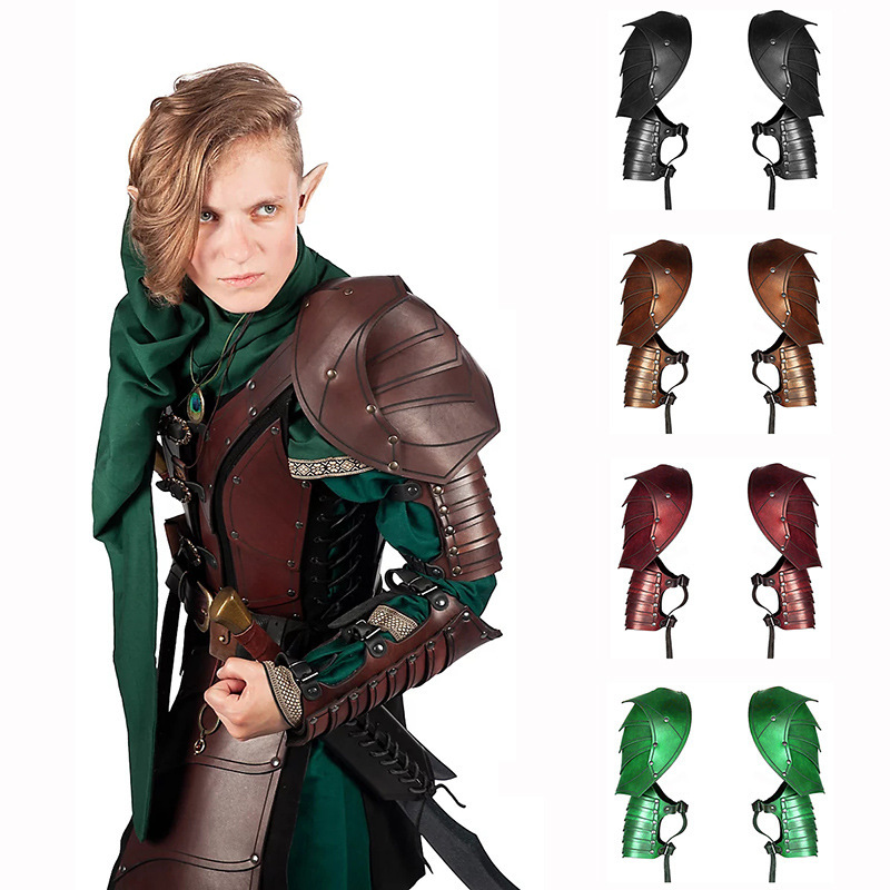 Cross-Border Temu European Medieval Knight Retro Shoulder Armor Cosplay Elf Warrior Character Props