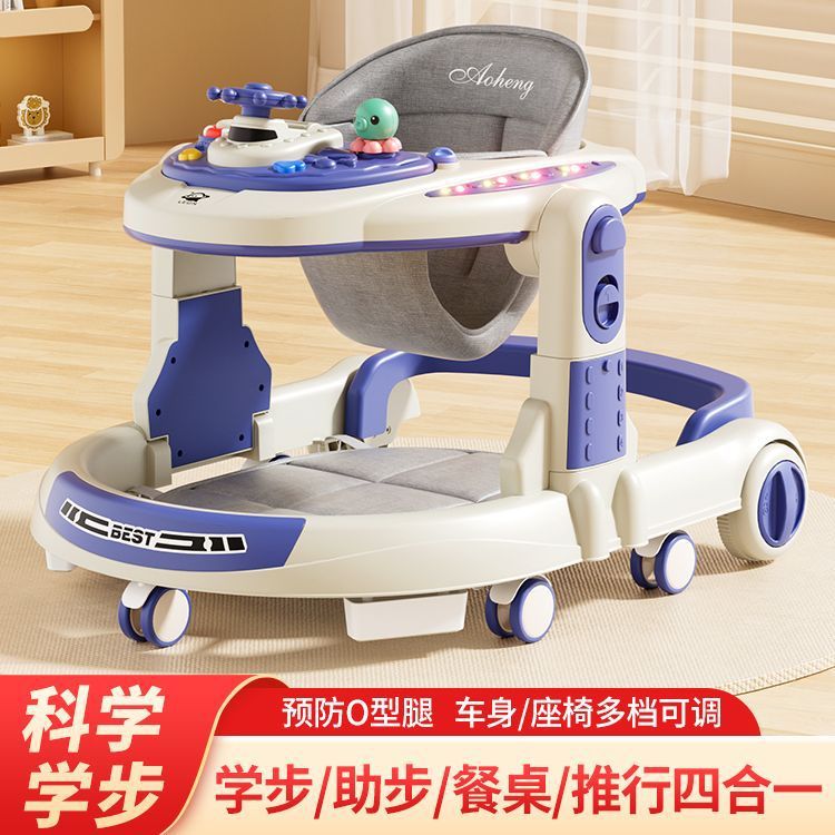 Caminante anti-vuelco bebé empuje manual tres en uno bebé niño caminar multifuncional
