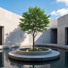 UHPC混凝土坐凳清水混凝土树池透光混凝土花池坐凳水磨石围挡树池