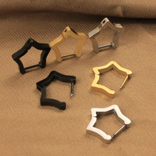 欧美跨境热销创意五角星形不锈钢耳环女式简约个性几何款耳饰批发
