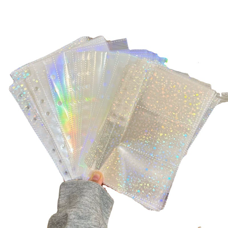 Лазерная сумка для фотоальбома с 6 отверстиями и вкладными листами Фотоальбом с вкладными листами A6 Ядро 3-дюймовая 6-дюймовая карта Goo Card Маленькая сумка для хранения карт Star этот набор