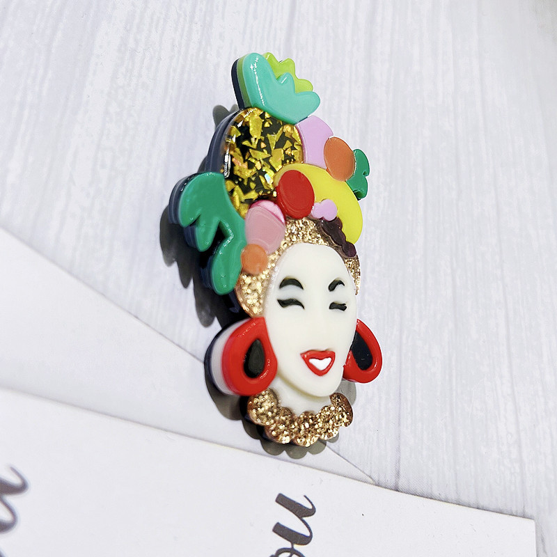 Bohemian Style Bohemian Pin Cartoon Character Arylic Women'S Brooches