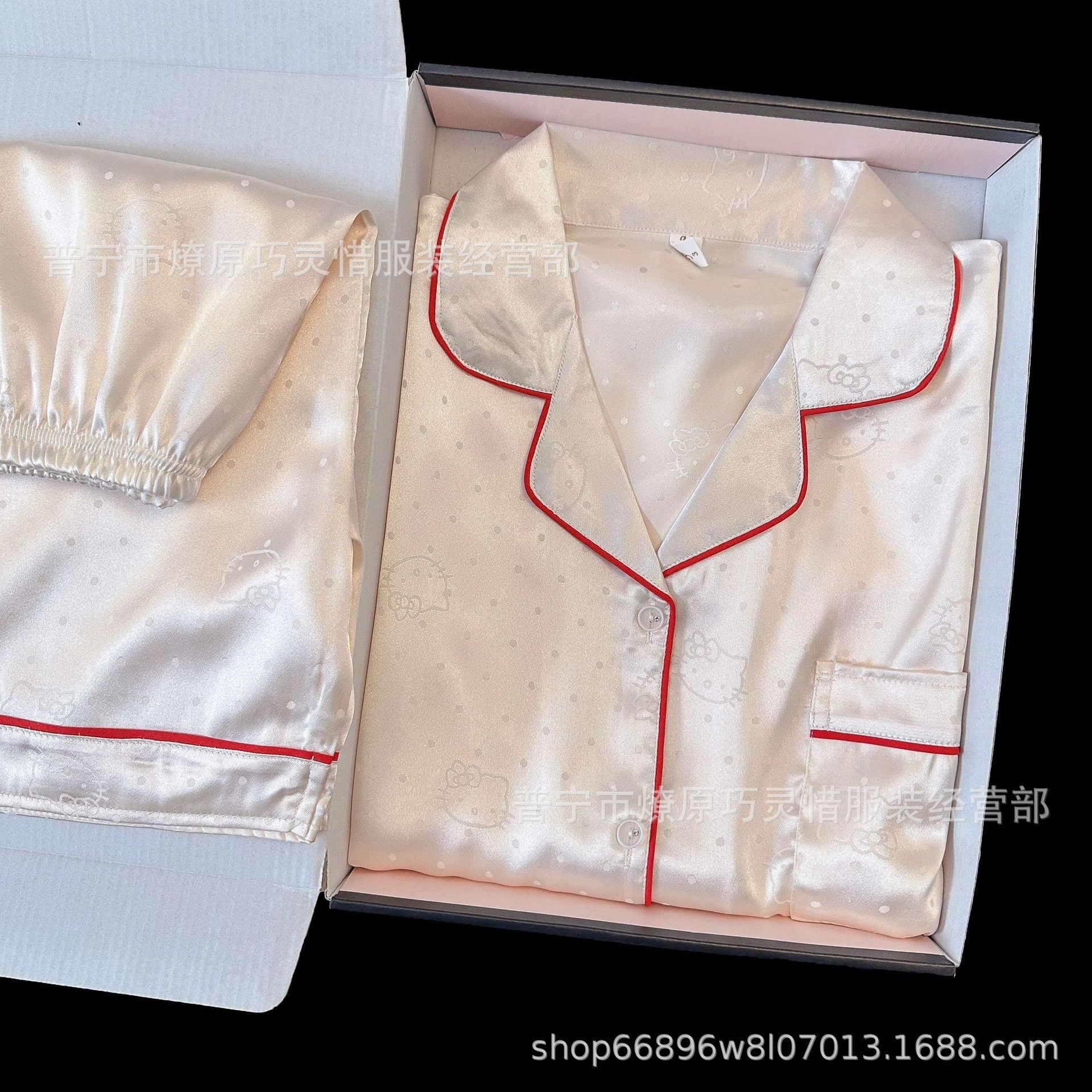 Pijama de verano nuevo hielo pantalones cortos de mangas cortas de dibujos animados KT gato coreano dormitorio de estudiantes ropa delgada set