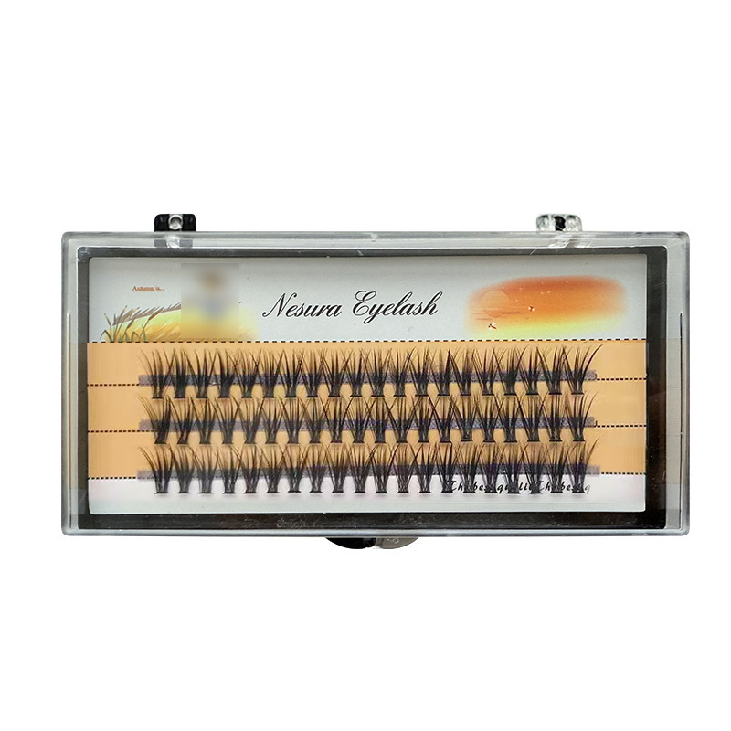 Transfronterizo europeo y americano 10P20P30P40P50P60P Espantapájaros Pestañas postizas autoinjertadas de un solo racimo de fusión en caliente