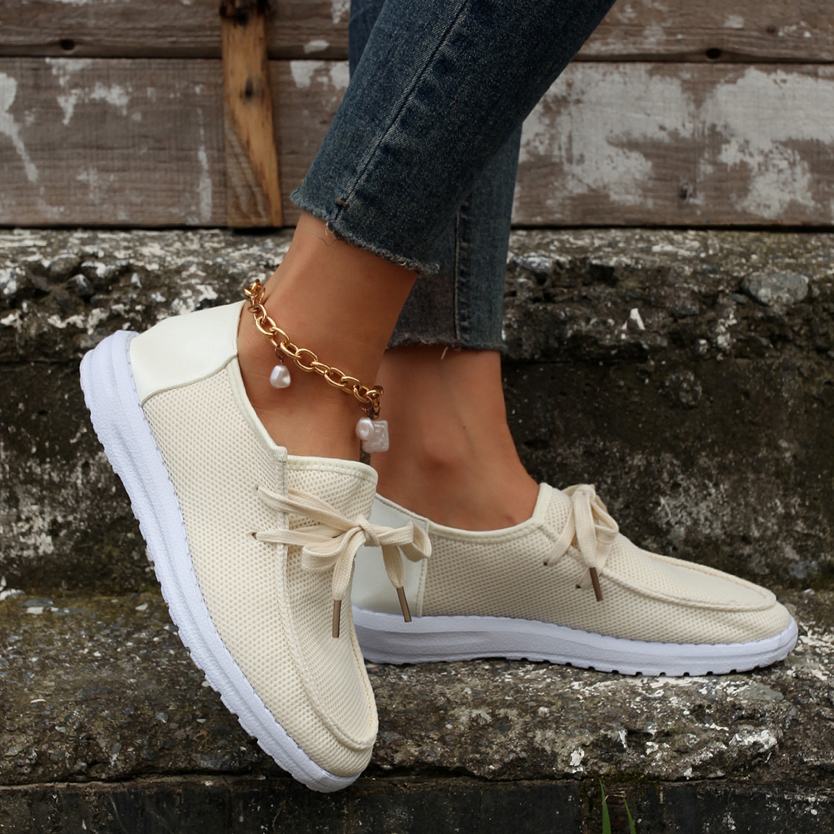 Women's Shoes large size color matching low top shoes flat round head graffiti canvas breathable sneakers _voghion.com