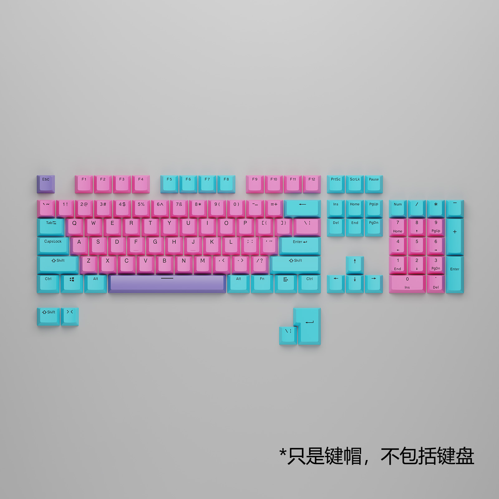 104-clave PBT color teclado tapa ABS inyección de dos colores carácter cerrado Teclado mecánico transparente tapa clave tapa