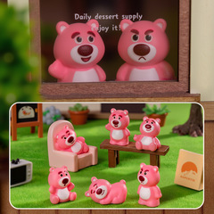 クリエイティブイチゴクマ樹脂クラフト装飾装飾品 diy ソリッドカラーかわいいかわいい手作り小動物装飾品