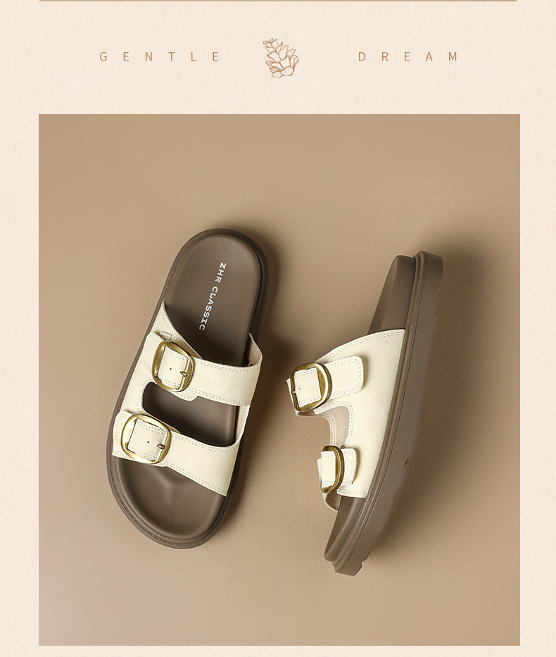Dép sandal nữ xỏ ngón đế bệt kiểu Birkenstock — AY352 Xanh dương chi tiết 29