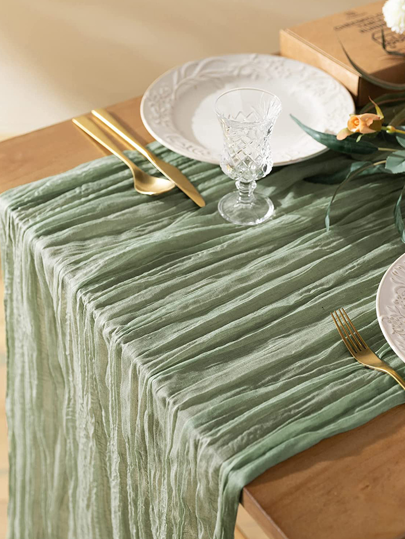 Camino mesa gasa bohemio decoración boda fiesta image 9