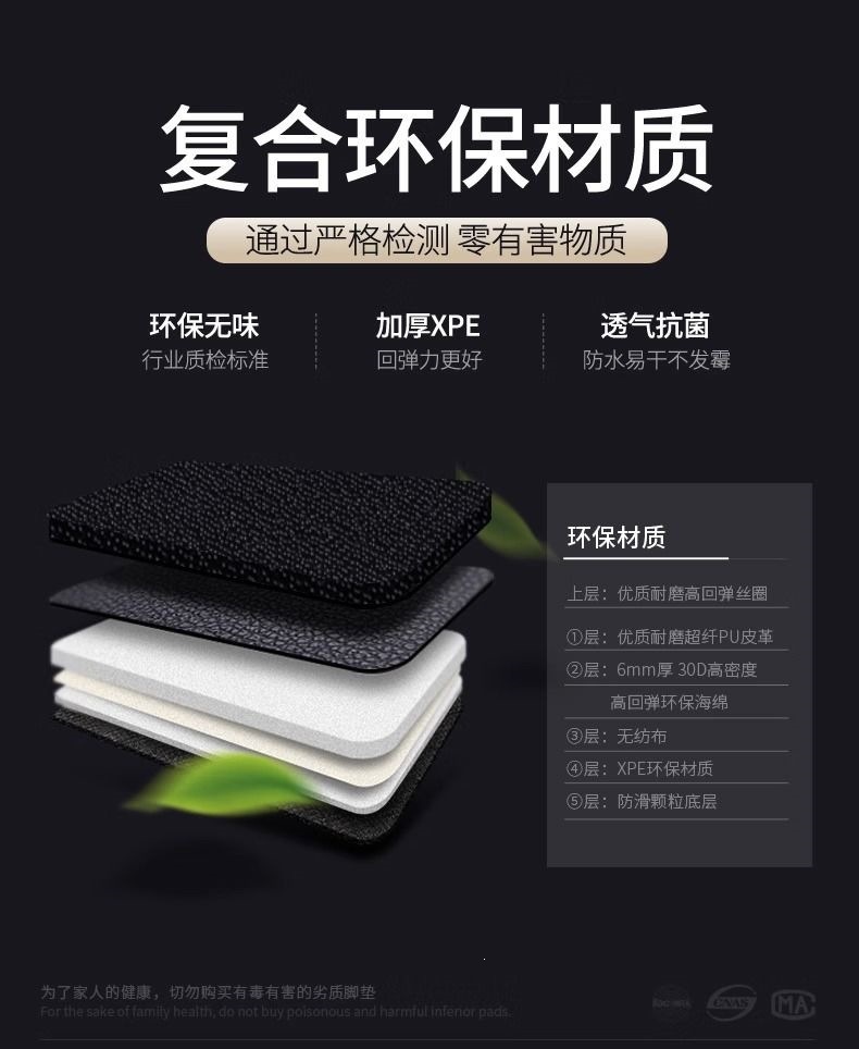Single-piece car floor mat for the driver's seat, single wire loop car floor mat, fully enclosed for the driver's seat