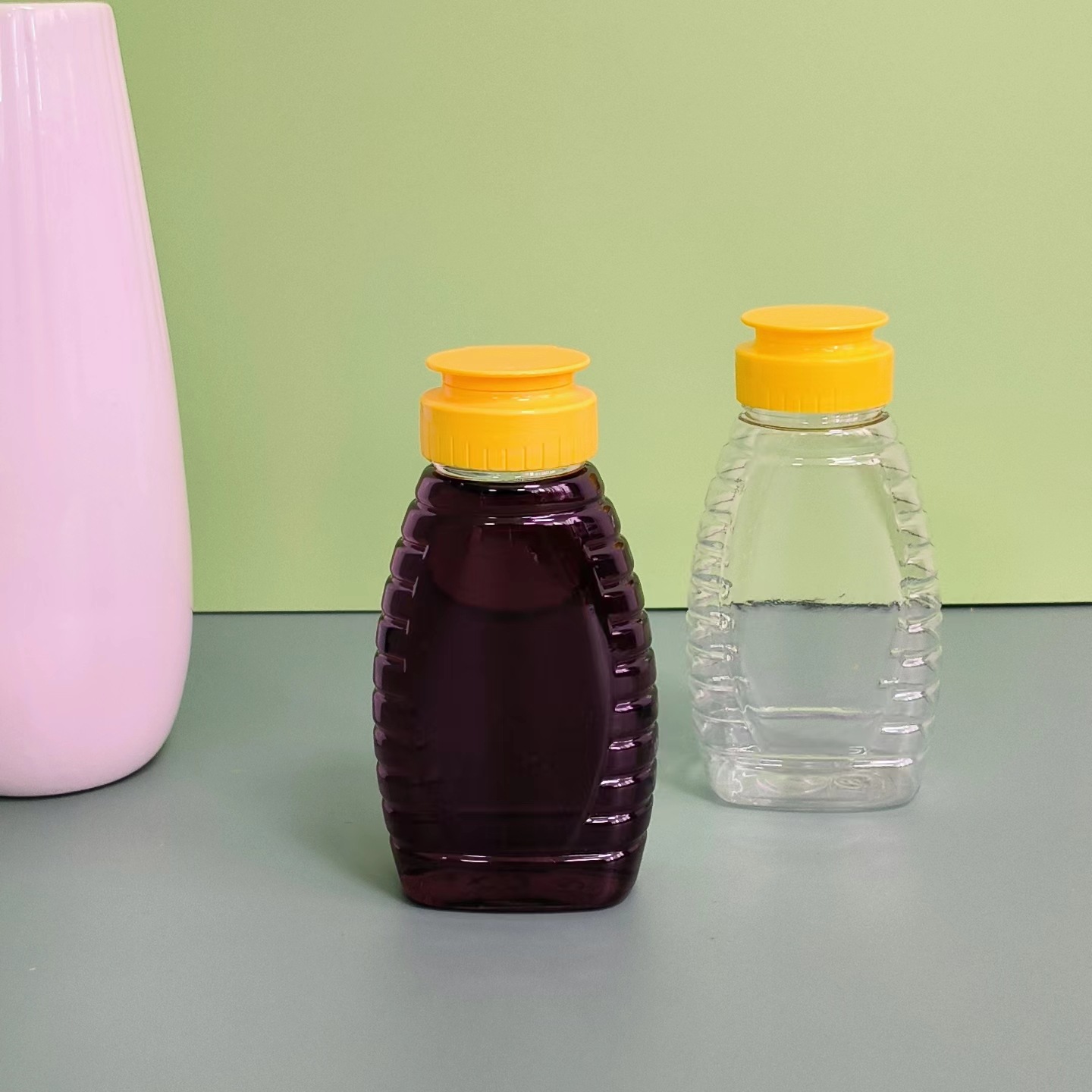 Botella de crema de pera de otoño 180ml botella de plástico transparente botella de plástico