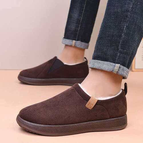 New Men's Snow Boots with Fleece Lining and Thick Padding - Warm and Comfortable Bread Shoes with Cotton Soles for Men
