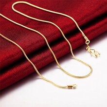欧美镀银仿金饰品1MM蛇链配链蛇骨链时尚新款镀银龙骨蛇骨项链