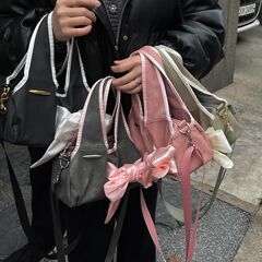 韓国の小衆ブランドSIWEOL107の新型允真の同じタイプの蝶結びのハンドバッグ