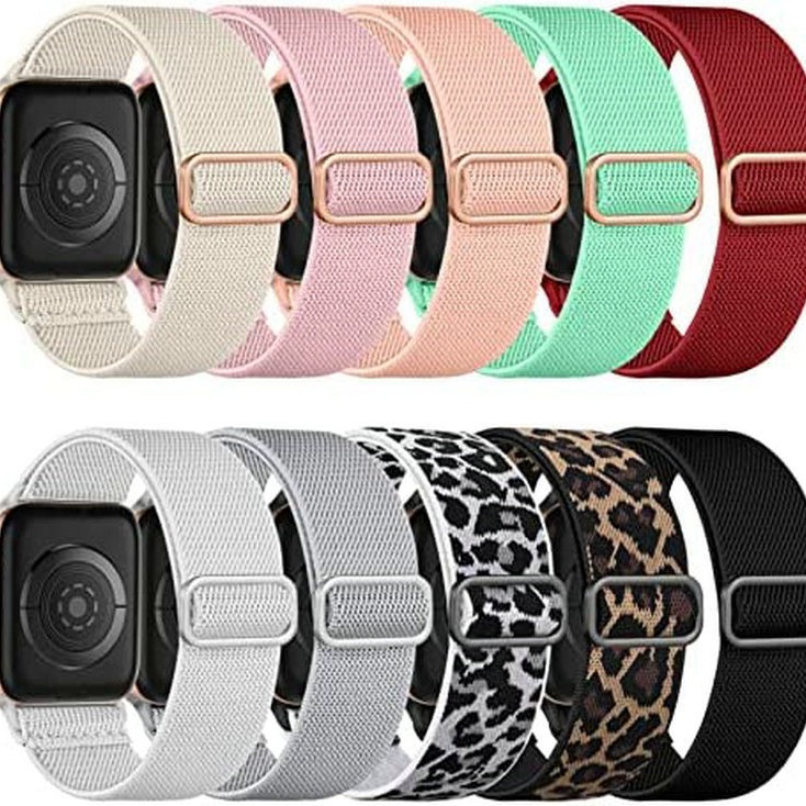 适用苹果弹力表带SE/5/6/7/8/9代尼龙弹力iwatch ultra2表带厂家