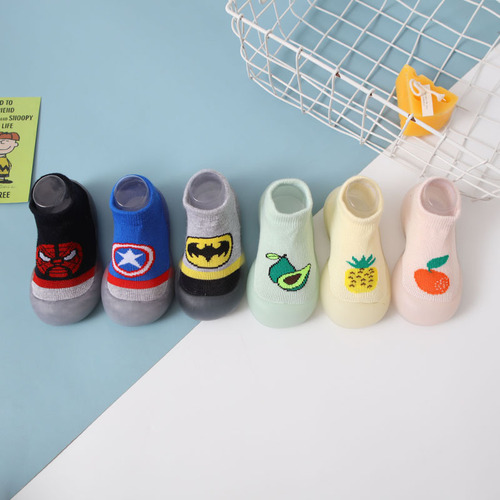 Baby toddler shoes, children's socks, infant soft sole floor shoes 0-4 years old, comfortable and breathable cartoon fruit pictures