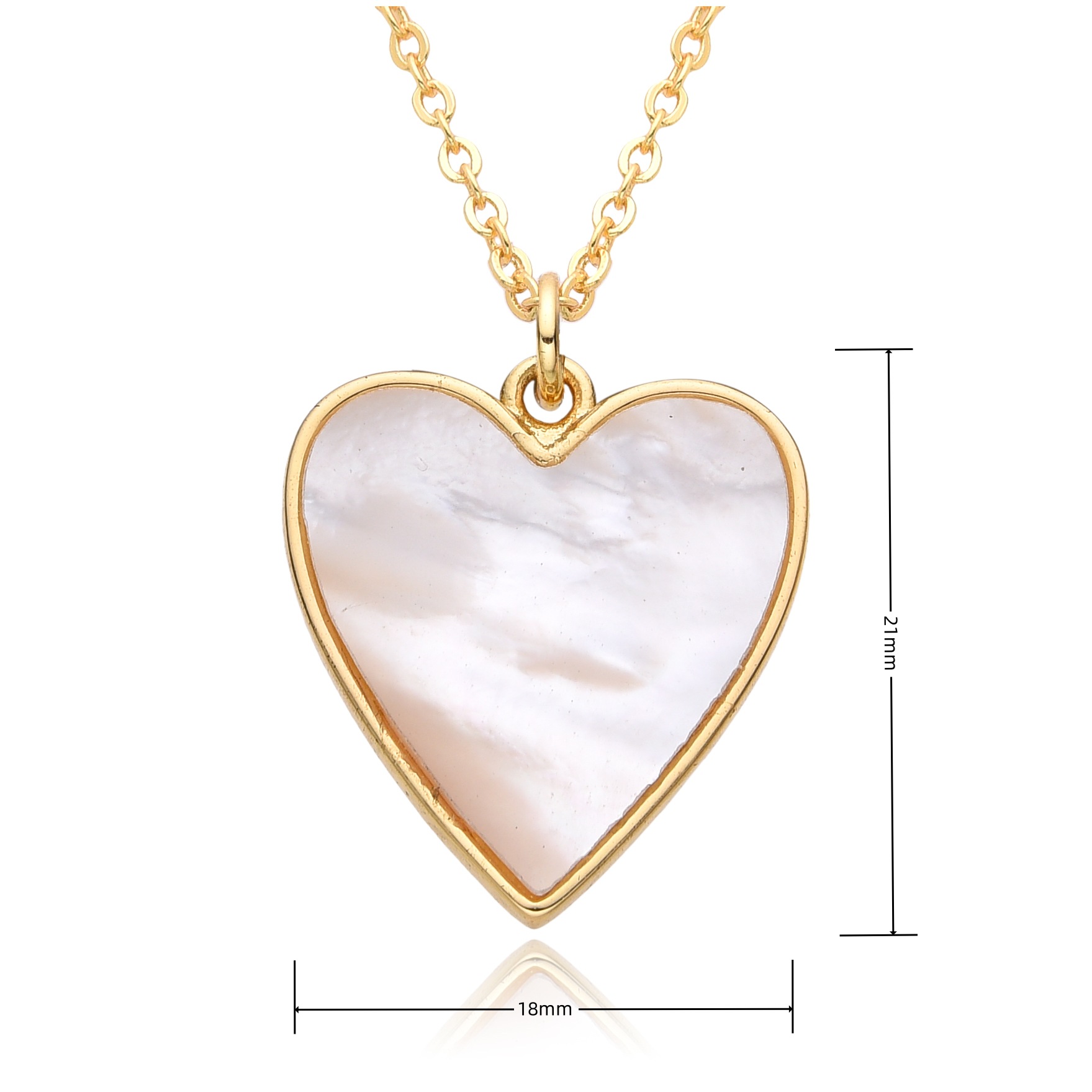 8g Weight Copper Inlay Heart Shape Zircon Pendant Necklace