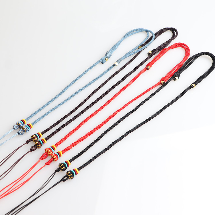 手工编织男士女款项链绳子西藏饰品玉吊坠绳天珠挂绳横穿挂脖锁骨