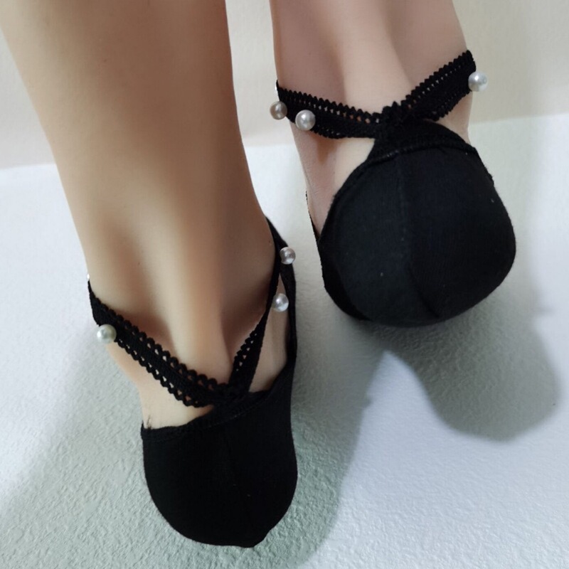 Socks Women's Shallow Mouth Super Invisible Socks Strap Lace Side Boat Socks Shake Tone Same Internet Red Side Empty Pearl Anklet Socks