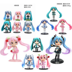 大眼q版初の音桜の花雪初の音人形ガチャ人形フィギュアケーキデコレーション置物