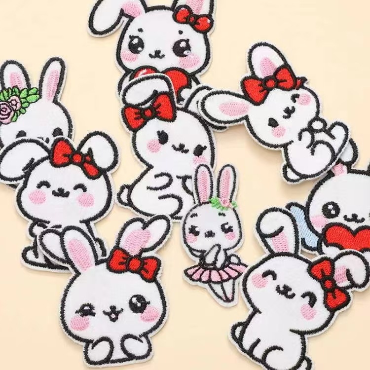 かわいい立体萌え状態のウサギパソコン刺繍布貼り服装バッグ装飾補助材料卸売り源工場|undefined