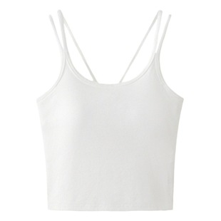 Summer Korean style cross camisole women with chest pad one-piece outer wear short beauty back wrapped chest bottoming top women