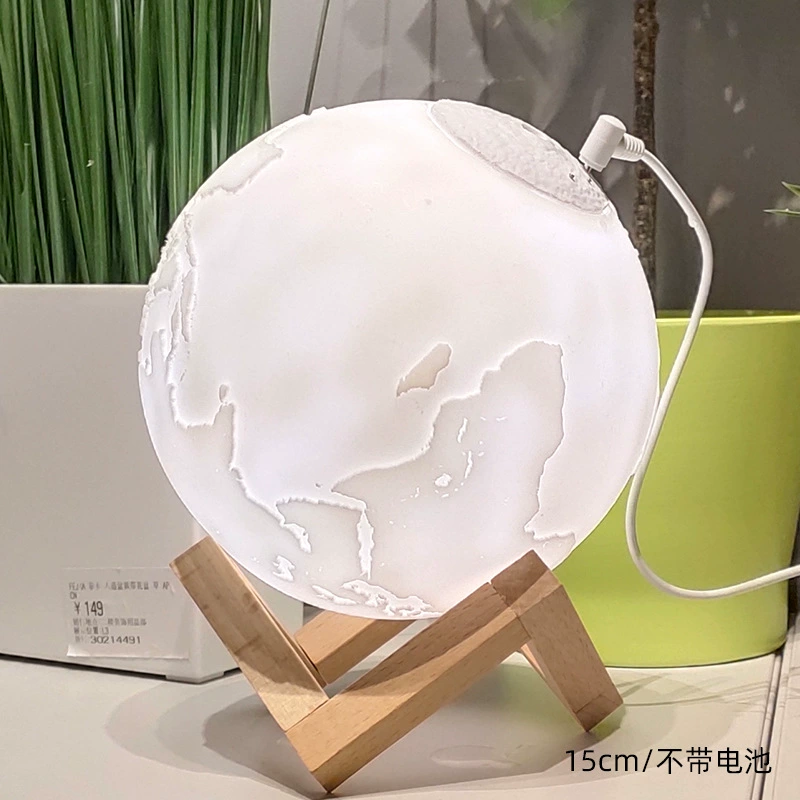 Увлажняющая луна-лампа, 3D луна аромадиффузорная светильник с USB-подзарядкой, бесшумная