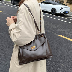 跨境复古大容量腋下包包女2025新款链条单肩托特包简约百搭通勤包