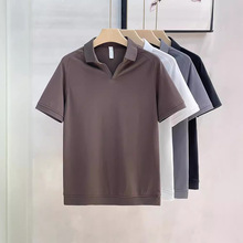 夏季2024新款男士短袖Polo衫高端翻领t恤纯色修身半袖体恤男装潮