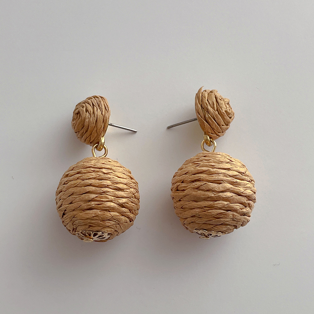 15g Weight Drop Earrings Classification 1 Pair Quantity Street Occasion raffia Material Geometric Pattern Women'S Gender Exaggerated Style 1 Pair Exaggerated Geometric Raffia Women's Drop Earrings 9