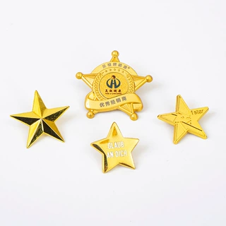 星级帽徽员工奖励金属五角星胸针星星肩章装饰徽章等级定做定制